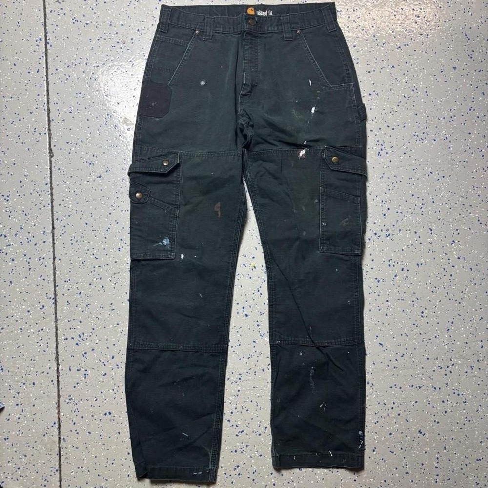 Carhartt Cargo Pants Mens 34x34 Black B342 Relaxed Fit Ripstop Utility Workwear